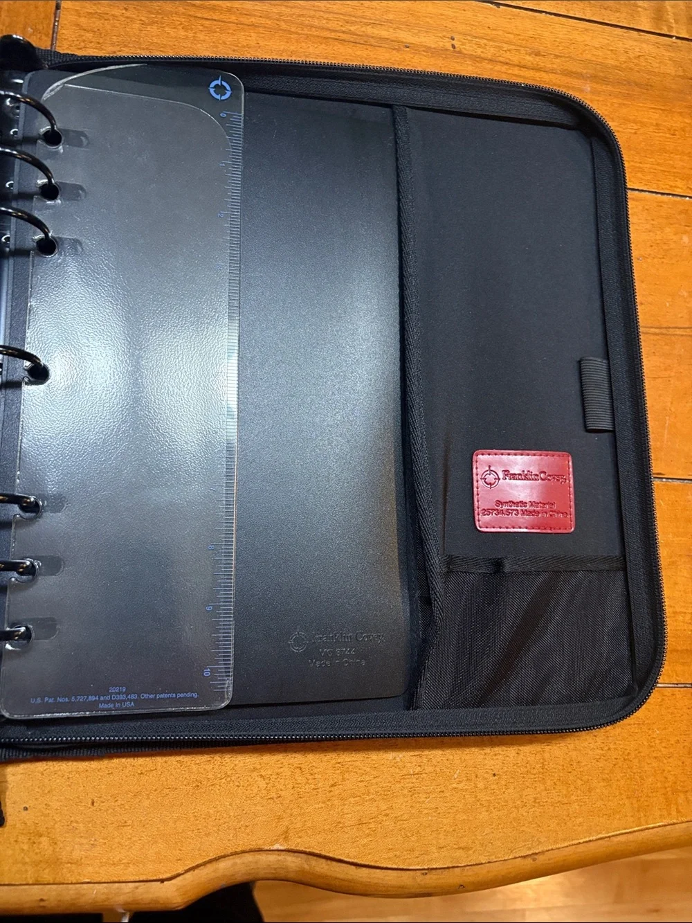 Franklin Covey Black Portfolio with Red Logo Accent, 13x11”